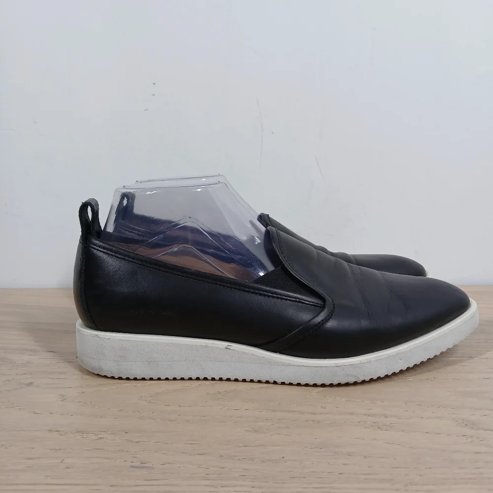 Everlane Black Leather‎ Modern Loafer Slip-On Platform Shoes 1390 - Picture 5 of 11